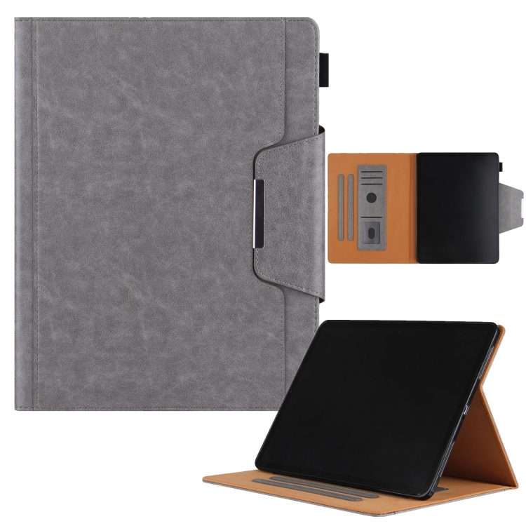 For iPad Pro 13 2025 / 2024 Solid Color Metal Buckle Leather Smart Tablet Case(Grey)