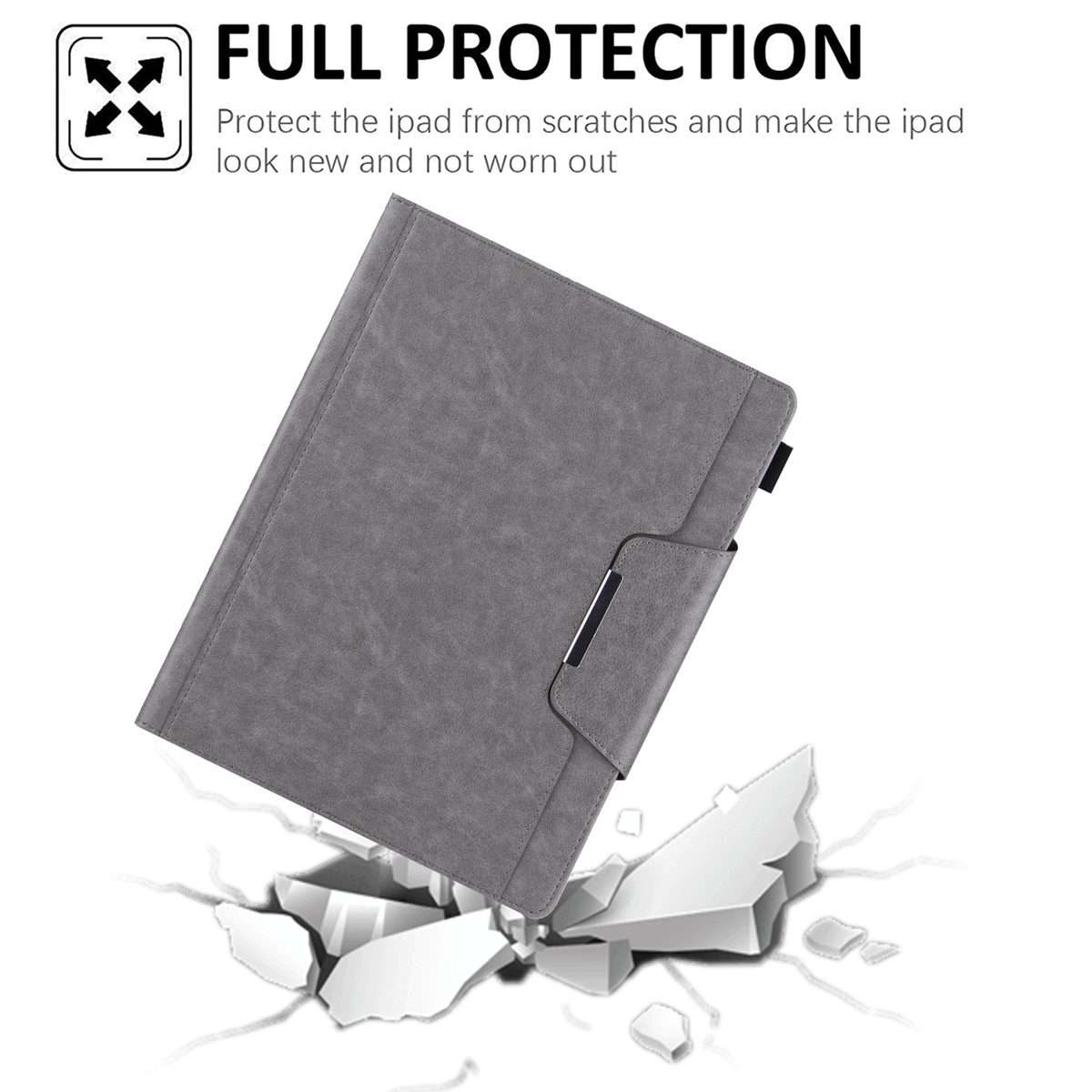 For iPad Pro 13 2025 / 2024 Solid Color Metal Buckle Leather Smart Tablet Case(Grey)