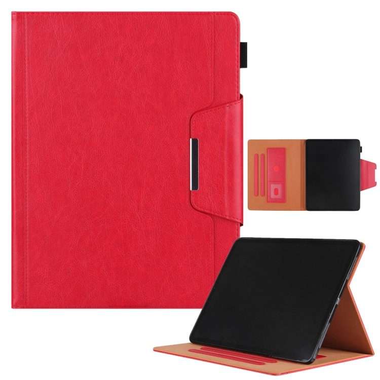 For iPad Pro 13 2025 / 2024 Solid Color Metal Buckle Leather Smart Tablet Case(Red)