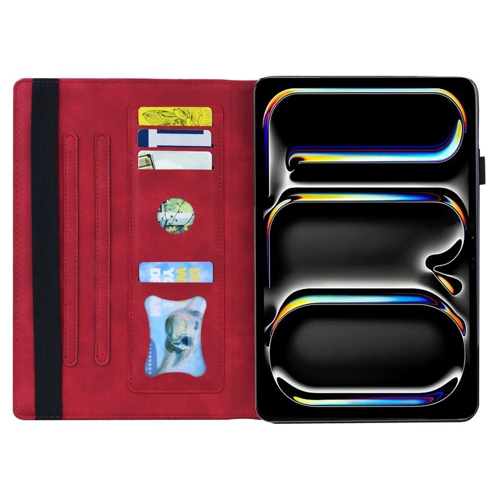 For iPad Pro 13 2025 / 2024 Splicing Shockproof Leather Tablet Case(Red)