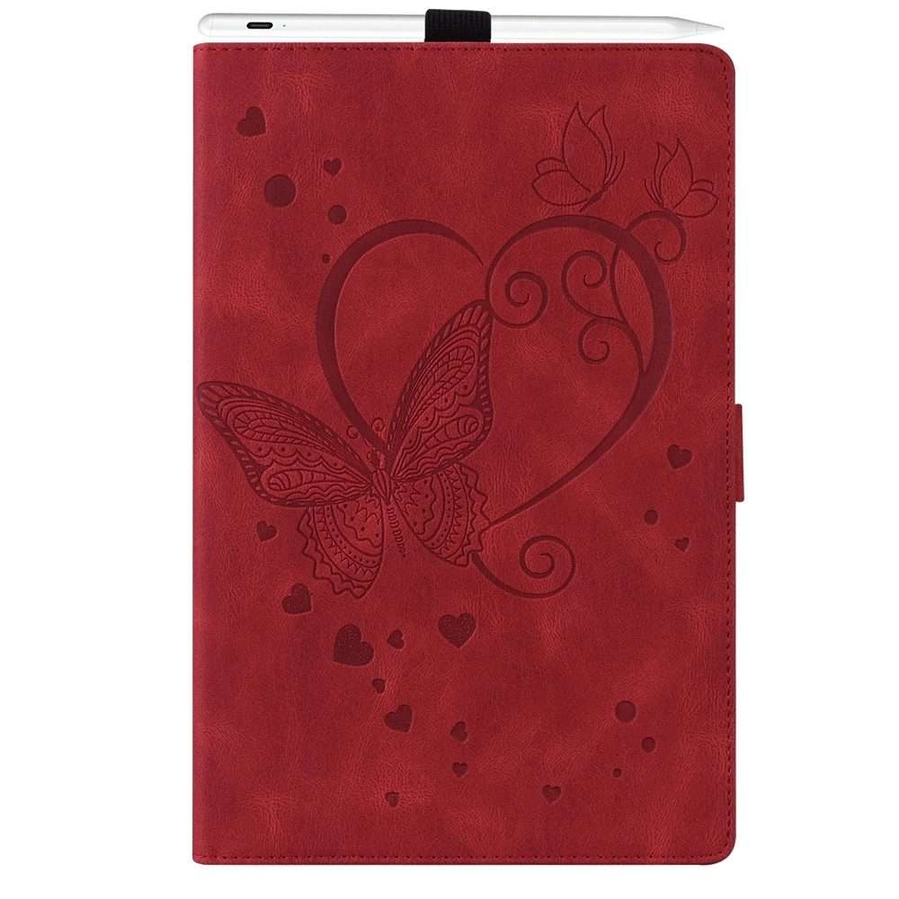 For iPad Pro 13 2025 / 2024 Love Butterfly Embossed Leather Tablet Case(Red)