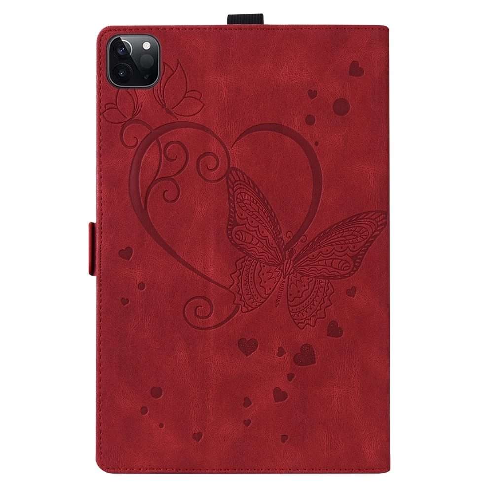 For iPad Pro 13 2025 / 2024 Love Butterfly Embossed Leather Tablet Case(Red)