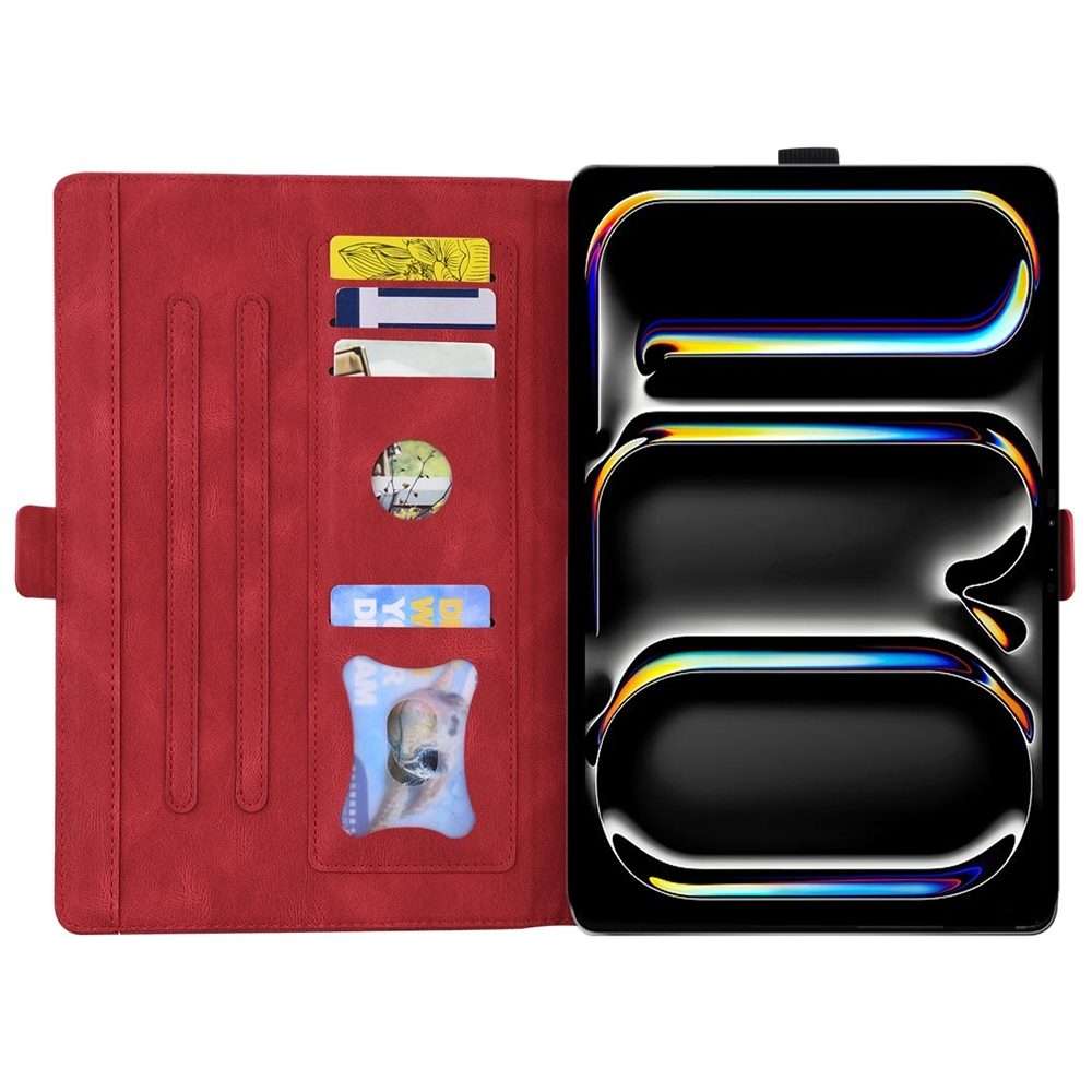 For iPad Pro 13 2025 / 2024 Love Butterfly Embossed Leather Tablet Case(Red)