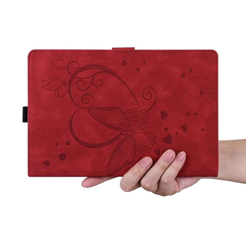 For iPad Pro 13 2025 / 2024 Love Butterfly Embossed Leather Tablet Case(Red)