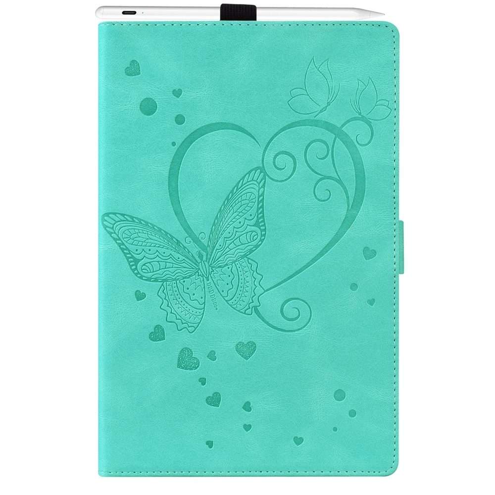 For iPad Pro 13 2025 / 2024 Love Butterfly Embossed Leather Tablet Case(Mint Green)