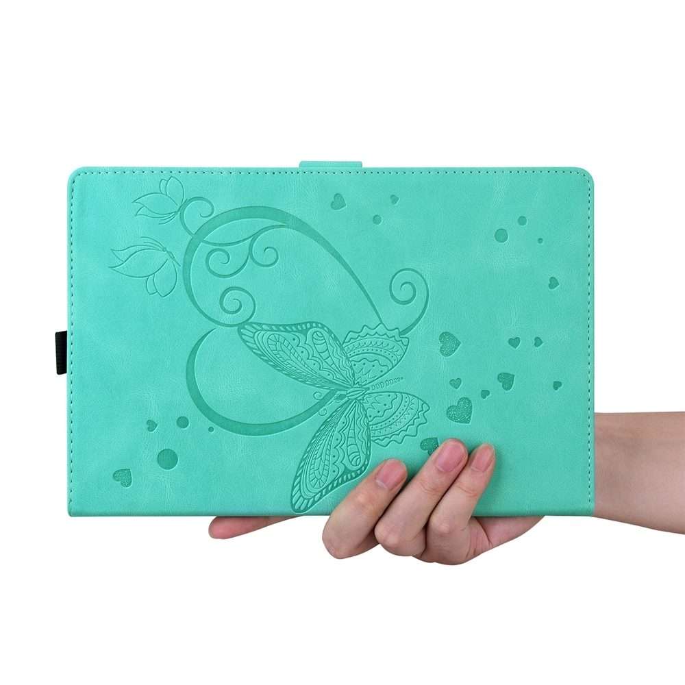 For iPad Pro 13 2025 / 2024 Love Butterfly Embossed Leather Tablet Case(Mint Green)
