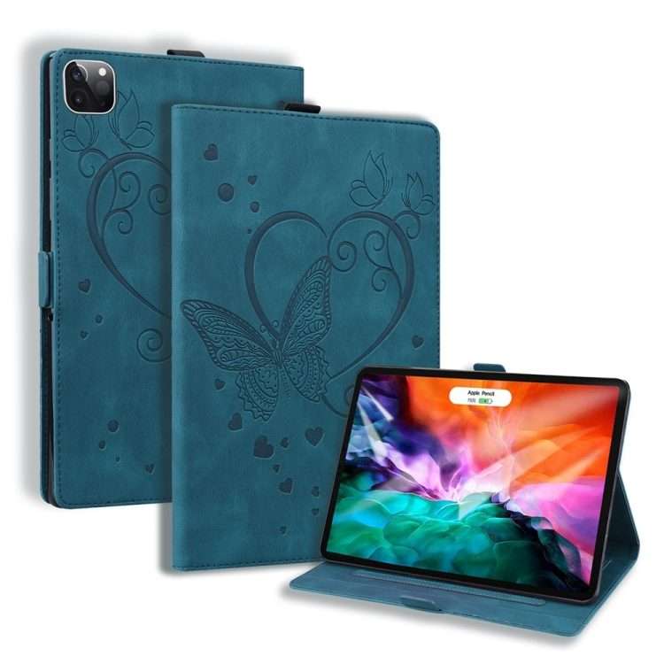 For iPad Pro 13 2025 / 2024 Love Butterfly Embossed Leather Tablet Case(Blue)
