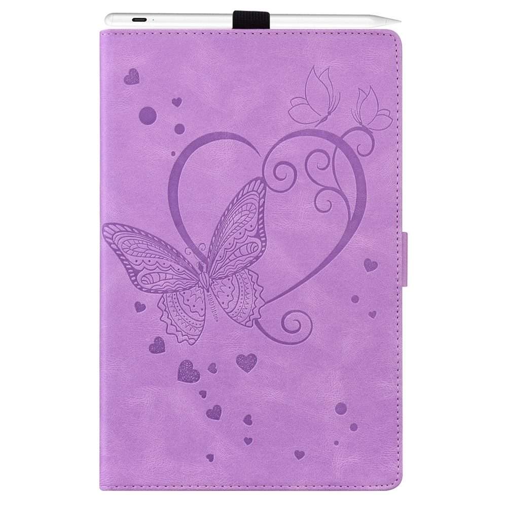 For iPad Pro 13 2025 / 2024 Love Butterfly Embossed Leather Tablet Case(Purple)