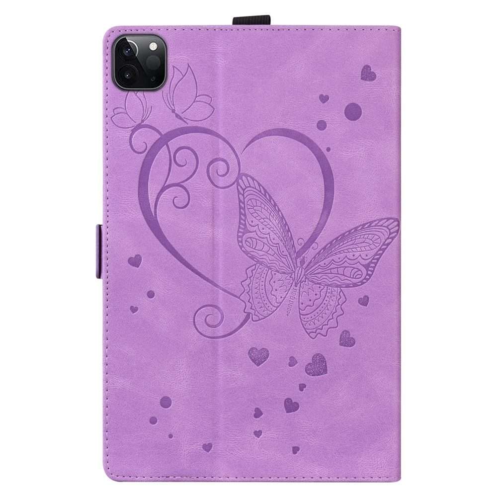 For iPad Pro 13 2025 / 2024 Love Butterfly Embossed Leather Tablet Case(Purple)