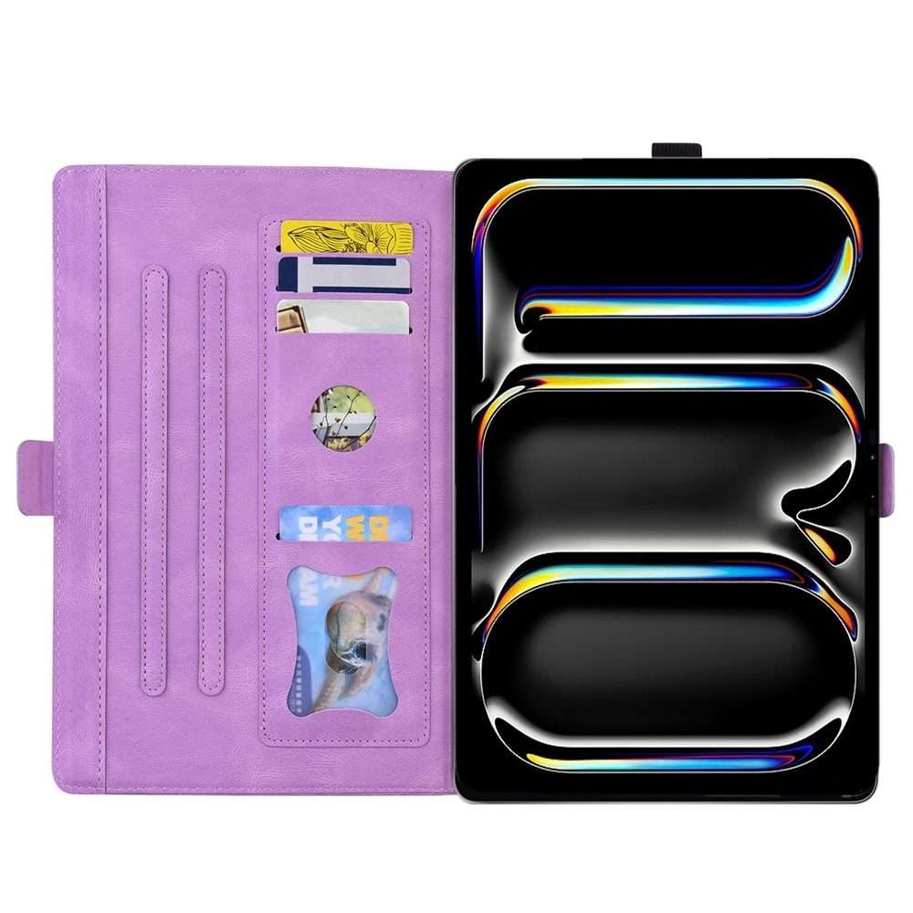 For iPad Pro 13 2025 / 2024 Love Butterfly Embossed Leather Tablet Case(Purple)