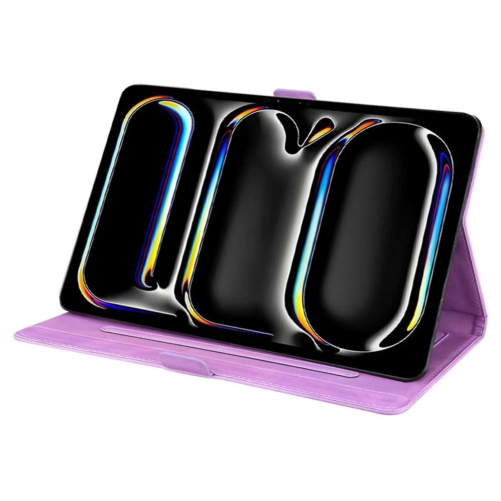 For iPad Pro 13 2025 / 2024 Love Butterfly Embossed Leather Tablet Case(Purple)
