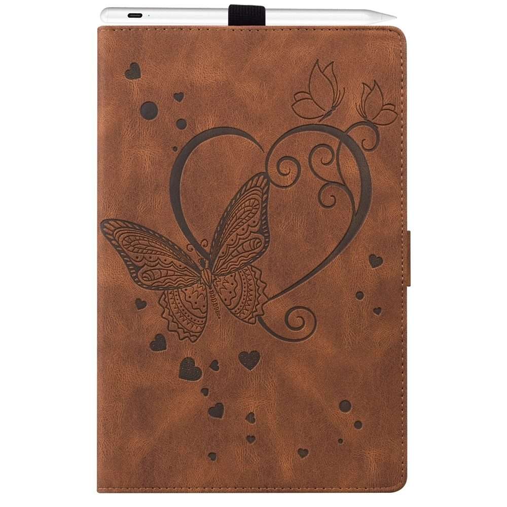 For iPad Pro 13 2025 / 2024 Love Butterfly Embossed Leather Tablet Case(Brown)