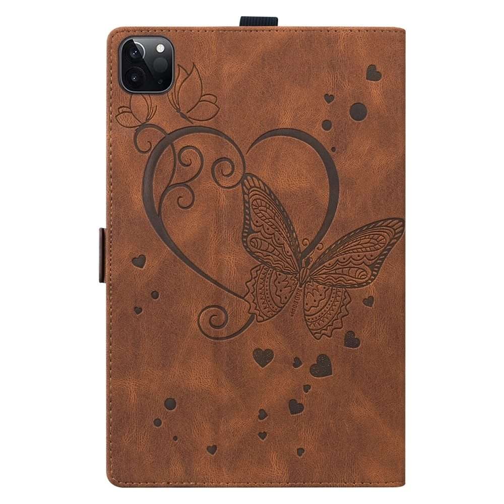 For iPad Pro 13 2025 / 2024 Love Butterfly Embossed Leather Tablet Case(Brown)