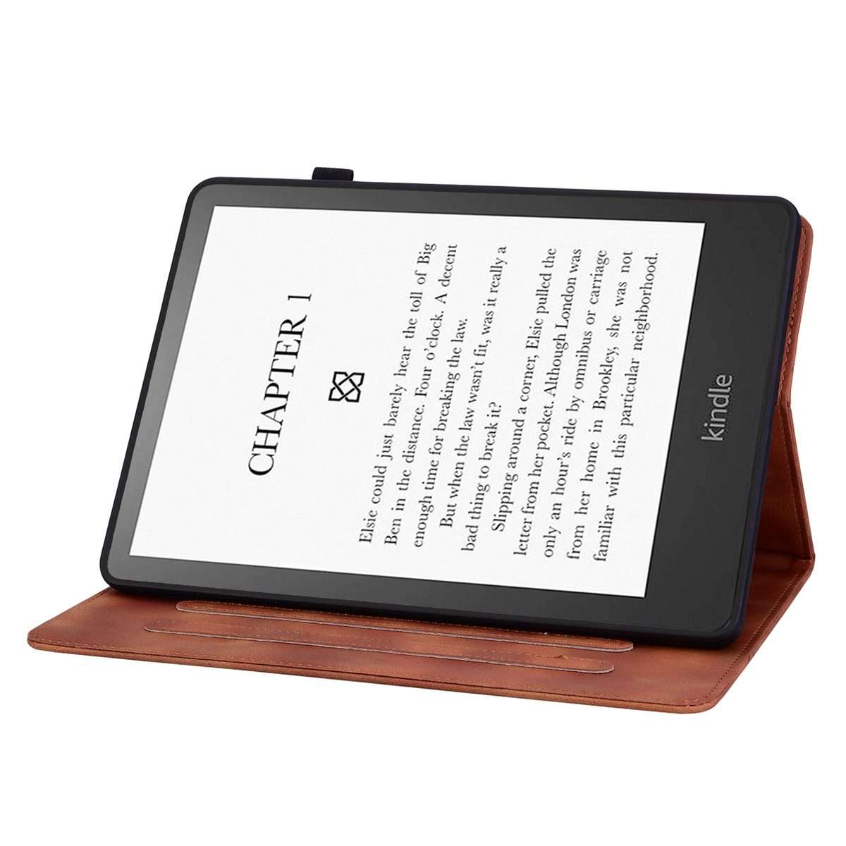 For Amazon Kindle Paperwhite 12th Gen 2024 Lily Embossed Leather Smart Tablet Case(Brown)