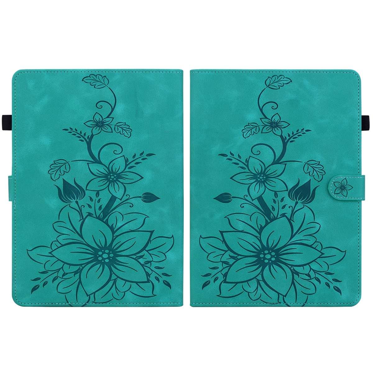For Amazon Kindle Paperwhite 12th Gen 2024 Lily Embossed Leather Smart Tablet Case(Green)