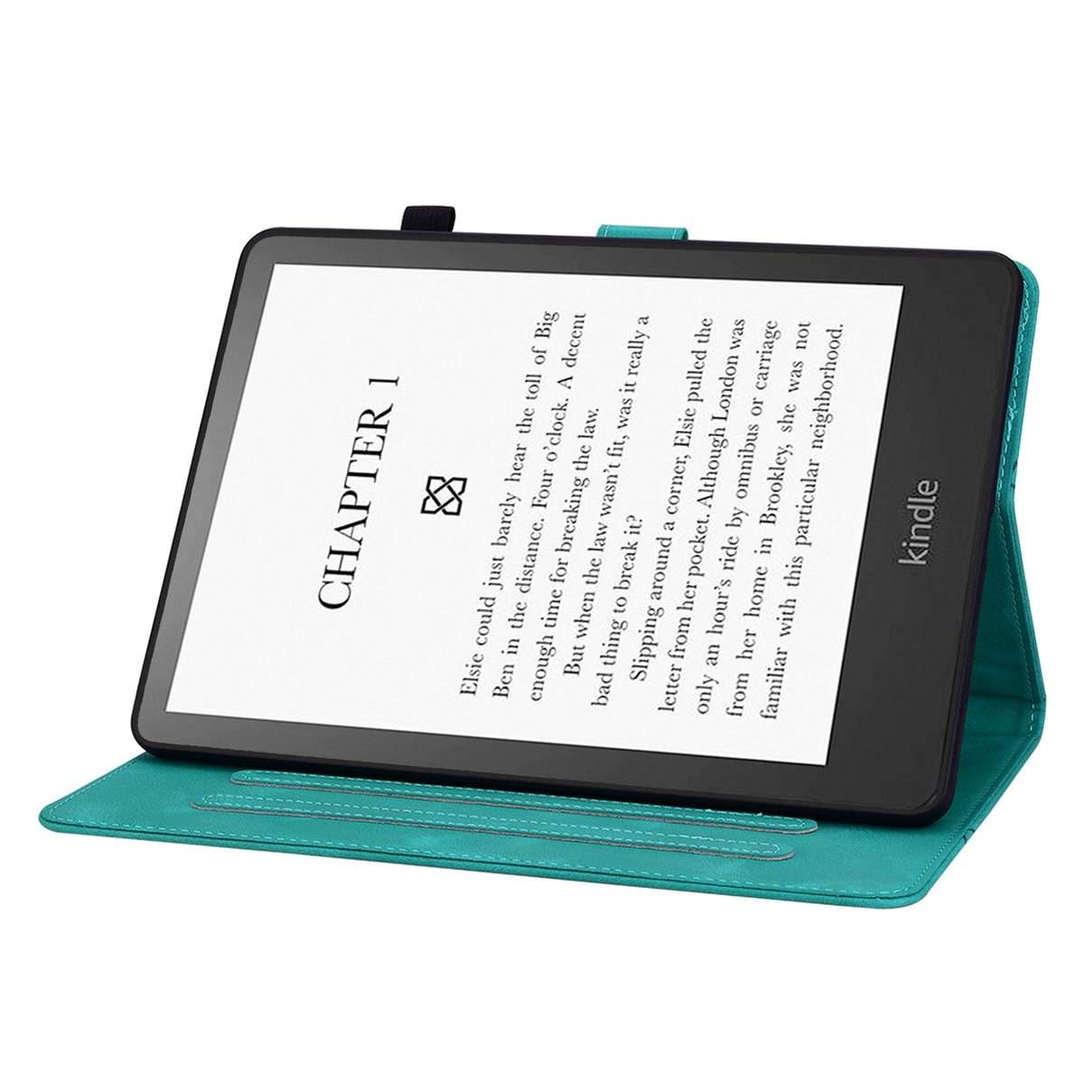 For Amazon Kindle Paperwhite 12th Gen 2024 Lily Embossed Leather Smart Tablet Case(Green)