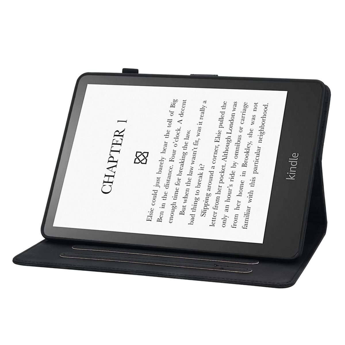 For Amazon Kindle Paperwhite 12th Gen 2024 Lily Embossed Leather Smart Tablet Case(Black)