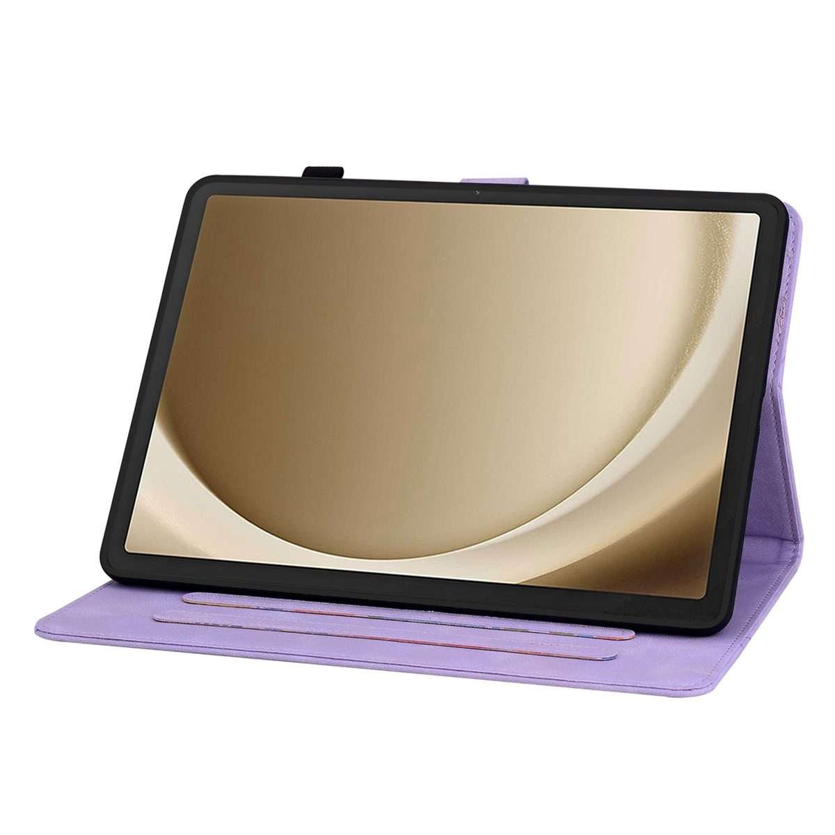 For Samsung Galaxy Tab A11+ / A9+ Lily Embossed Leather Tablet Case(Purple)