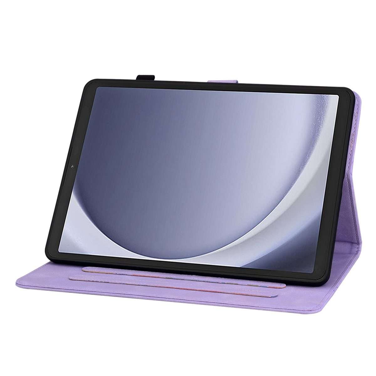 For Samsung Galaxy Tab A11 / A9 Lily Embossed Leather Tablet Case(Purple)