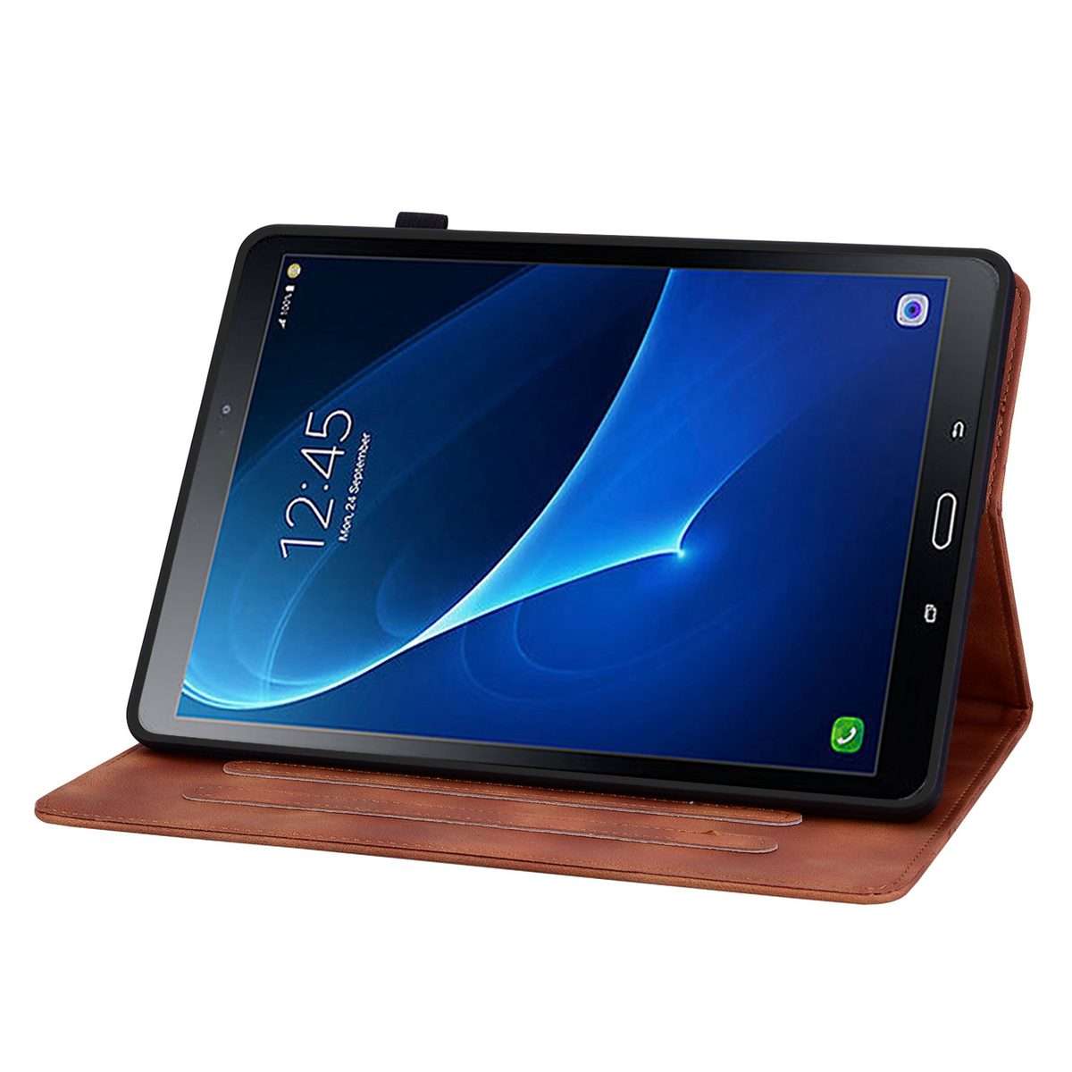For Samsung Galaxy Tab A 10.1 2016 Lily Embossed Leather Tablet Case(Brown)