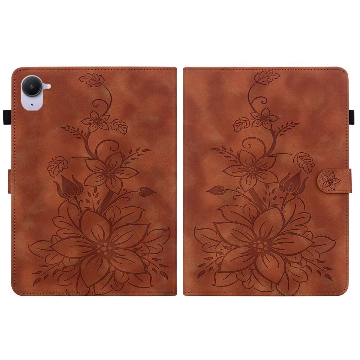For Xiaomi Redmi K Pad 8.8 inch Lily Embossed Leather Tablet Case(Brown)