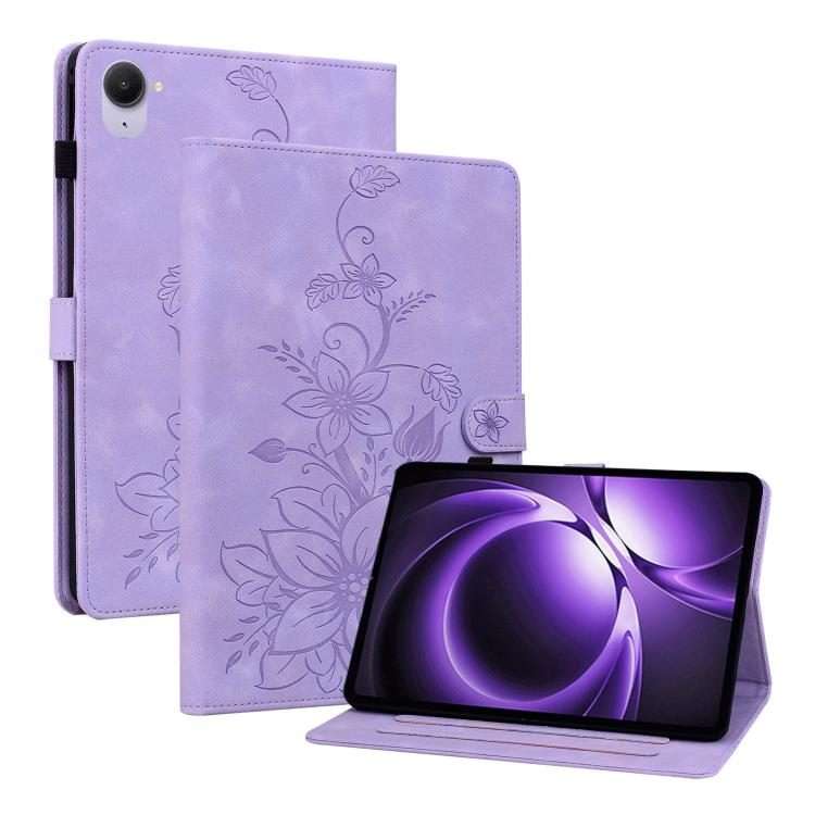 For Xiaomi Redmi K Pad 8.8 inch Lily Embossed Leather Tablet Case(Purple)