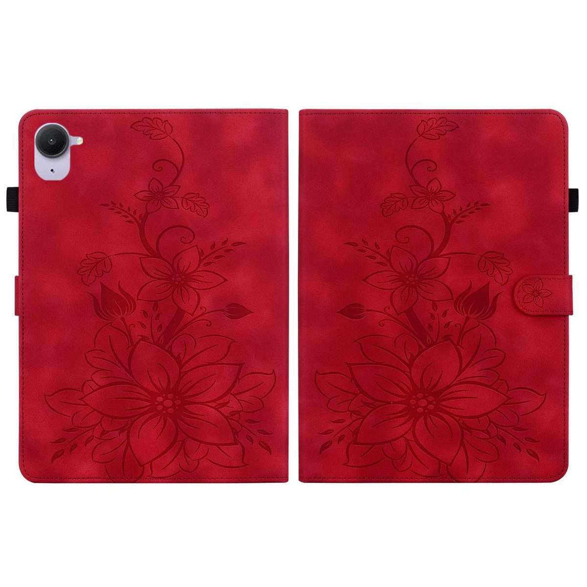 For Xiaomi Redmi K Pad 8.8 inch Lily Embossed Leather Tablet Case(Red)