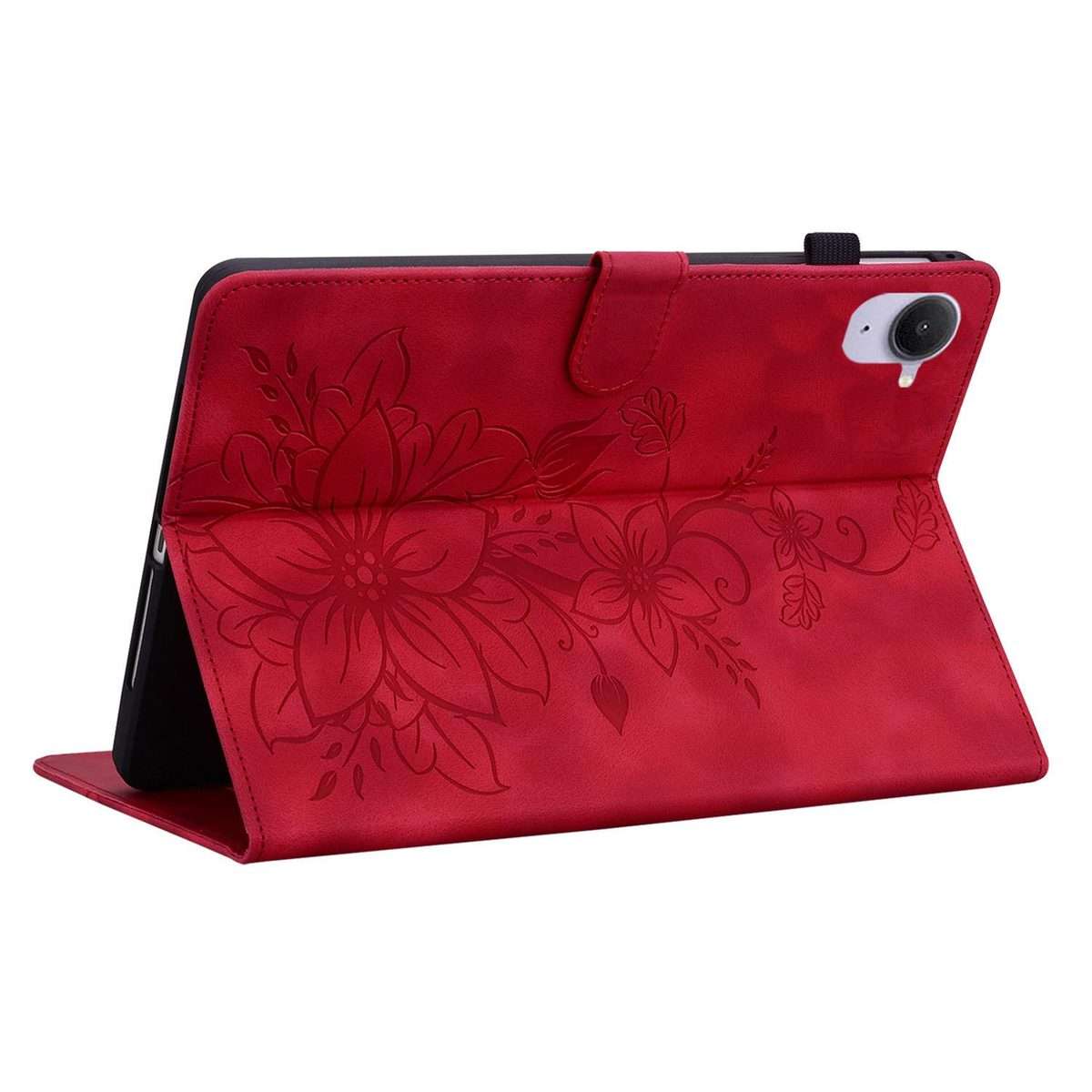 For Xiaomi Redmi K Pad 8.8 inch Lily Embossed Leather Tablet Case(Red)
