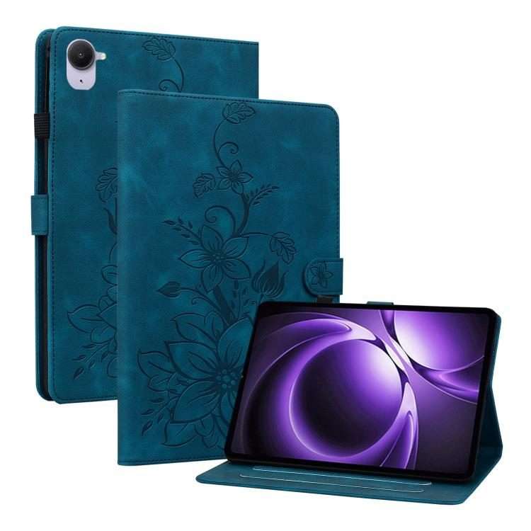 For Xiaomi Redmi K Pad 8.8 inch Lily Embossed Leather Tablet Case(Dark Blue)