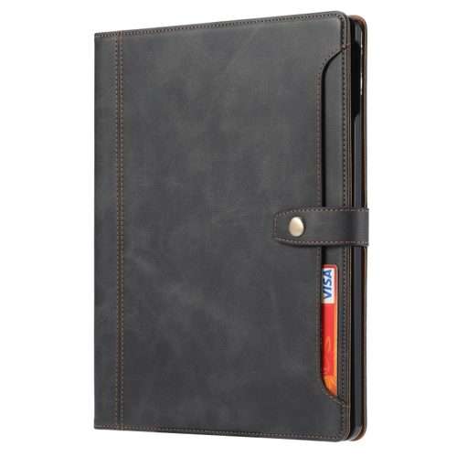 For iPad Pro 13 2025 / 2024 Calf Texture Double Fold Clasp Horizontal Flip Leather Sma ... (Black)