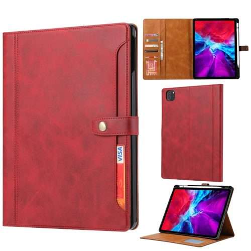 For iPad Pro 13 2025 / 2024 Calf Texture Double Fold Clasp Horizontal Flip Leather Smart ... (Red)