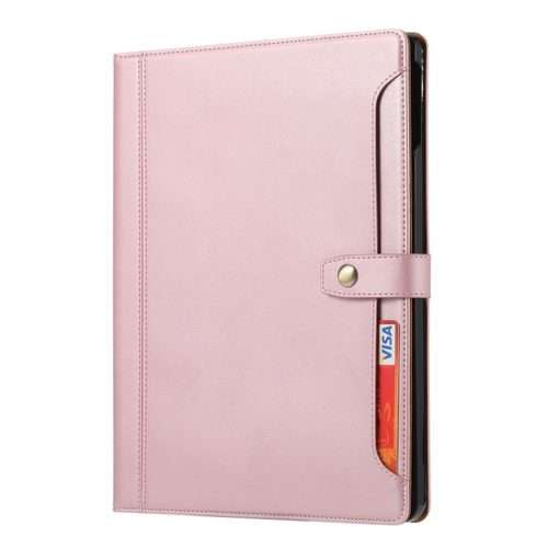 For iPad Pro 13 2025 / 2024 Calf Texture Double Fold Clasp Horizontal Flip Leather ... (Rose Gold)