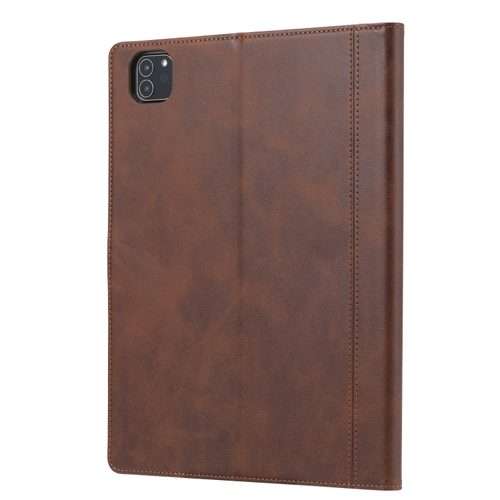 For iPad Pro 13 2025 / 2024 Calf Texture Double Fold Clasp Horizontal Flip Leather Sma ... (Brown)