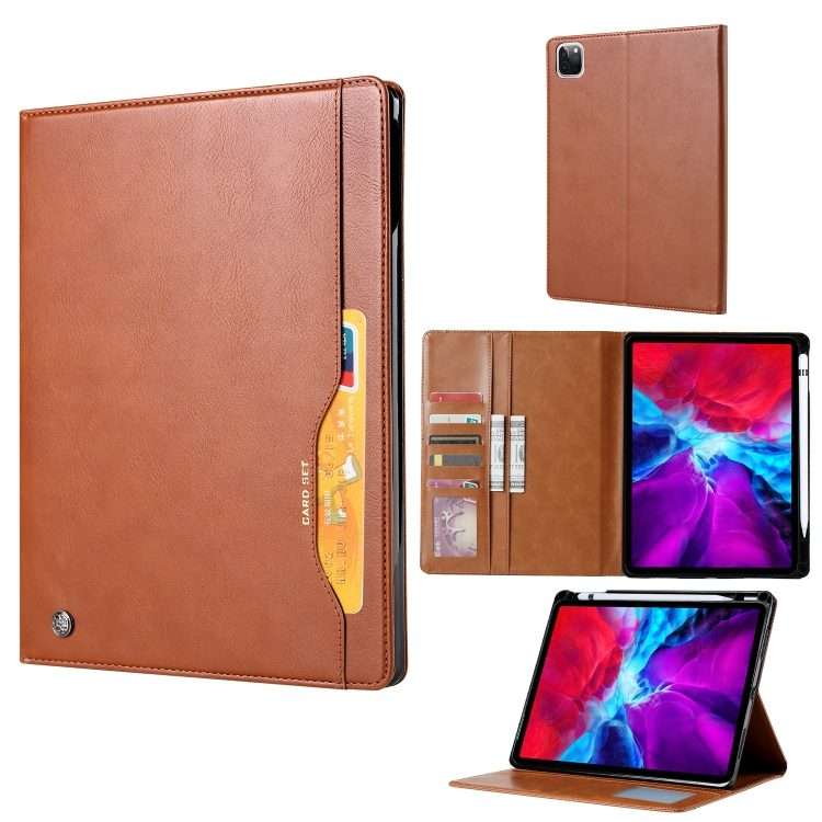 For iPad Pro 13 2025 / 2024 Knead Skin Texture Horizontal Flip Leather Smart Tablet Case(Brown)