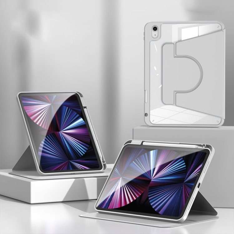 For iPad Pro 13 2025 / 2024 2 in 1 Acrylic Split Rotating Leather Tablet Case(Grey)