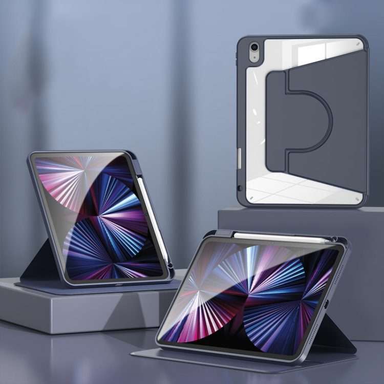 For iPad Pro 13 2025 / 2024 2 in 1 Acrylic Split Rotating Leather Tablet Case(Dark Blue)