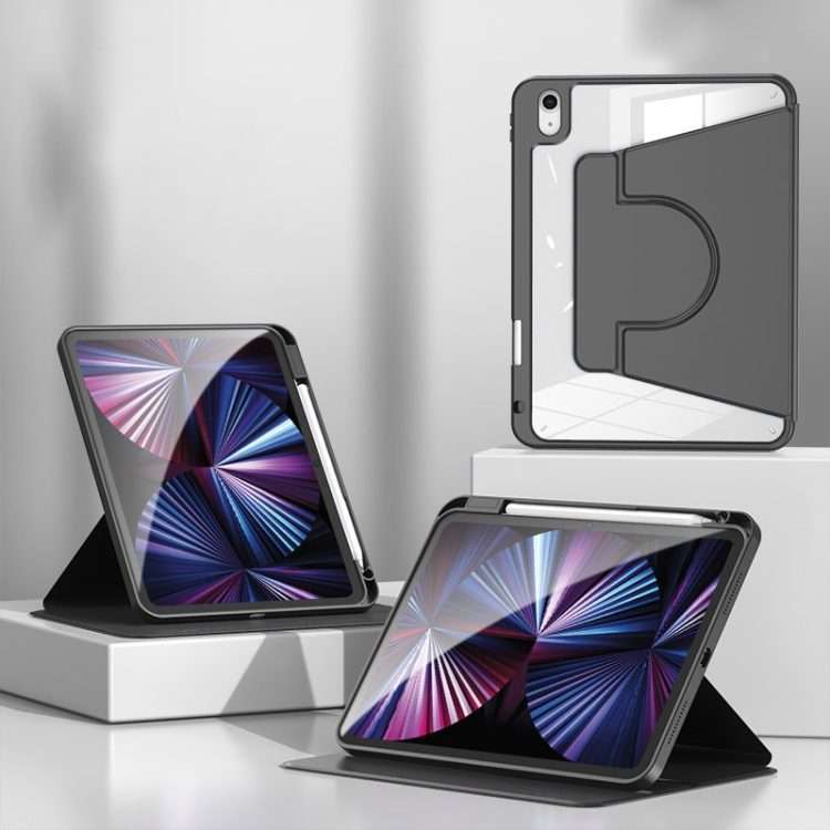 For iPad Pro 13 2025 / 2024 2 in 1 Acrylic Split Rotating Leather Tablet Case(Black)