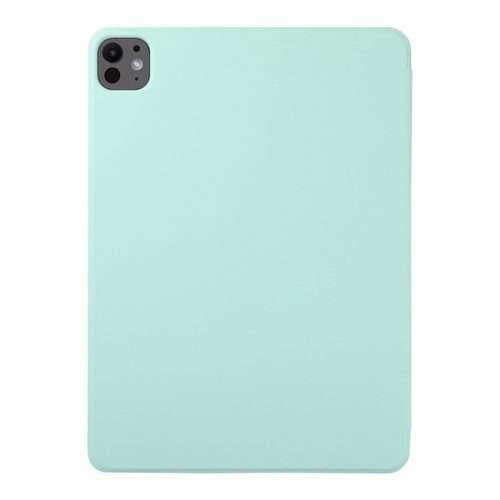 For iPad Pro 13 2025 / 2024 Double-sided Clip Non-buckle Magnetic PU Smart Table ... (Light Green)