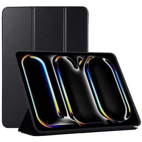For iPad Pro 13 2025 / 2024 Double-sided Clip Non-buckle Magnetic PU Smart Tablet Case(Black)