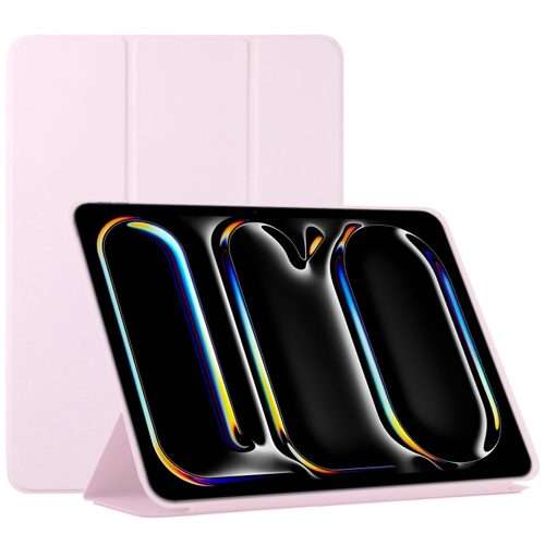 For iPad Pro 11 2025 / 2024 Double-sided Clip Non-buckle Magnetic PU Smart Tablet Case(Pink)