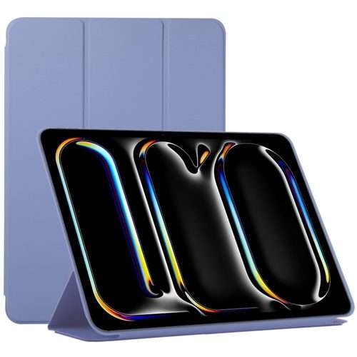 For iPad Pro 11 2025 / 2024 Double-sided Clip Non-buckle Magnetic PU Smart Tablet Case(Purple)