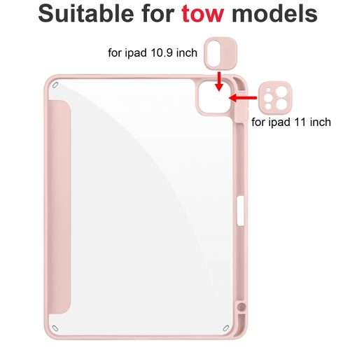 For iPad Pro 13 2025 / 2024 Acrylic 3-folding Smart Leather Tablet Case(Pink)