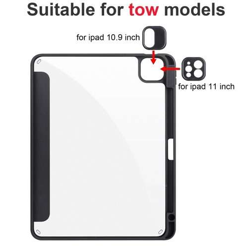 For iPad Pro 13 2025 / 2024 Acrylic 3-folding Smart Leather Tablet Case(Black)