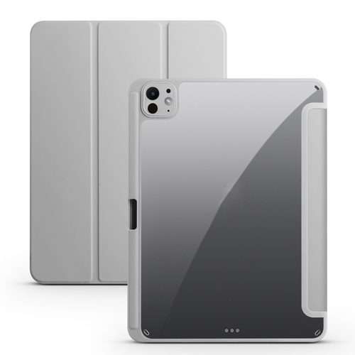 For iPad Pro 13 2025 / 2024 Acrylic 3-folding Smart Leather Tablet Case(Gray)