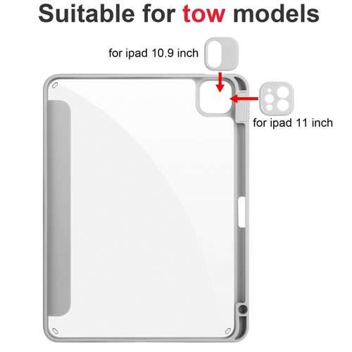 For iPad Pro 13 2025 / 2024 Acrylic 3-folding Smart Leather Tablet Case(Gray)