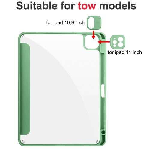 For iPad Pro 13 2025 / 2024 Acrylic 3-folding Smart Leather Tablet Case(Green)
