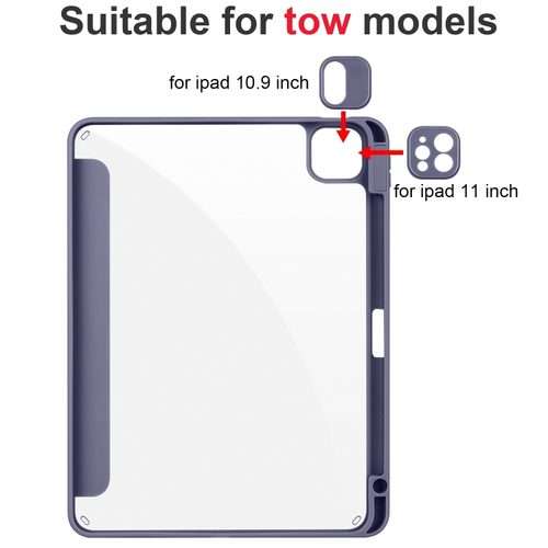 For iPad Pro 13 2025 / 2024 Acrylic 3-folding Smart Leather Tablet Case(Purple)
