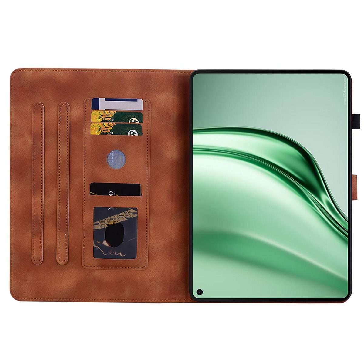 For Huawei MatePad Mini 2025 Lily Embossed Leather Tablet Case(Brown)