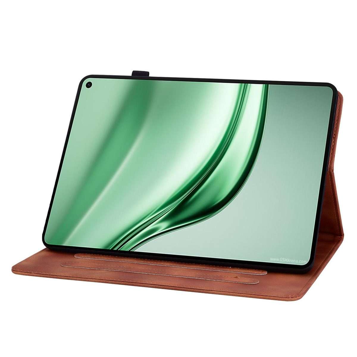 For Huawei MatePad Mini 2025 Lily Embossed Leather Tablet Case(Brown)