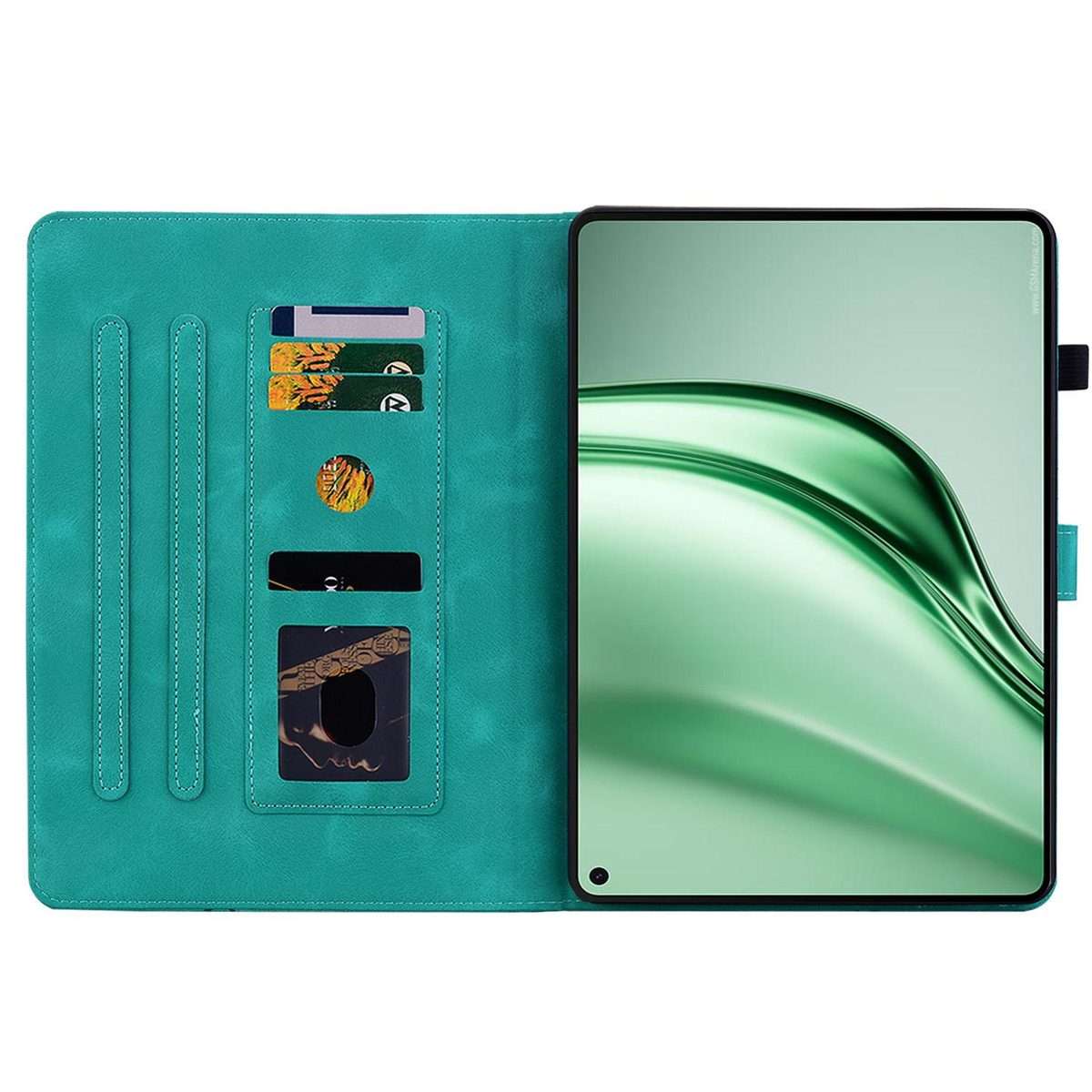 For Huawei MatePad Mini 2025 Lily Embossed Leather Tablet Case(Green)